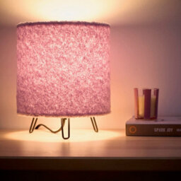 K Living Miami Cozy Elegance Lilac Teddy Velvet Table Lamp - thumbnail 2