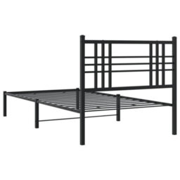 Berkfield Metal Bed Frame Without Mattress With Headboard Black 90X190Cm - thumbnail 6
