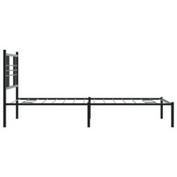 Berkfield Metal Bed Frame Without Mattress With Headboard Black 90X190Cm - thumbnail 5