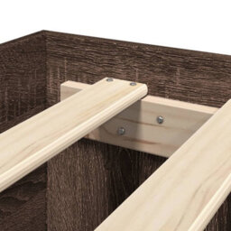 Berkfield Bed Frame Without Mattress Brown Oak 200X200 Cm Engineered Wood - thumbnail 8