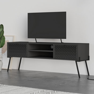 Decortie Naive Anthracite Grey Uv Pattern Tv Stand For Tvs Up To 55-Inch (W) 143Cm - image 1