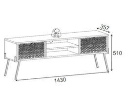 Decortie Naive Anthracite Grey Uv Pattern Tv Stand For Tvs Up To 55-Inch (W) 143Cm - thumbnail 3
