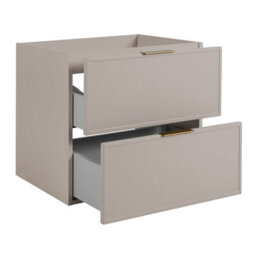 Heze Furniture Slim Modern 4 Drawer Bathroom Cabinet Vanity Unit With Extra Storage 140Cm With Worktop - Cashmere - thumbnail 3