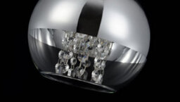 Luminosa Lighting Luminosa Fermi Dome Ceiling Pendant Lamp Nickel & Crystal, 1 Light, E27 - thumbnail 3