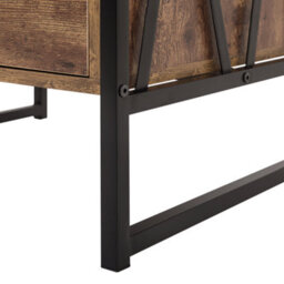 Beliani Console Table Tv Stand Dark Brown Matte 3 Shelves 1 Drawer - Compact Industrial Media Unit - thumbnail 9