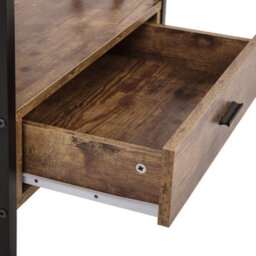 Beliani Console Table Tv Stand Dark Brown Matte 3 Shelves 1 Drawer - Compact Industrial Media Unit - thumbnail 8
