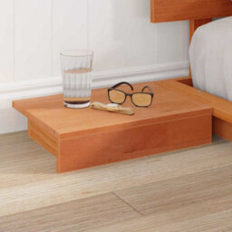 Berkfield Stylish Floor Bed Frame With Bedside Tables Wax Brown 150X200Cm Solid Wood - thumbnail 4