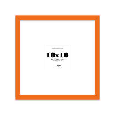 "10X10"" Orange Picture Frame - 10X10"" Square Frame With 6X6"" Mount For 10X10""/6X6"" Pictures Classic Style Room Decor, 1 Pack" - image 1