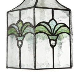 Happy Homewares Classic Lantern Tiffany Pendant Shade With Clear Water Glass And Emerald Green - thumbnail 5