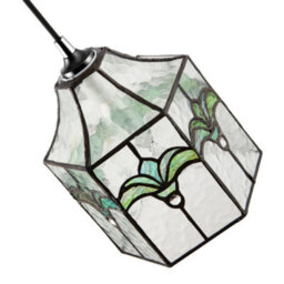 Happy Homewares Classic Lantern Tiffany Pendant Shade With Clear Water Glass And Emerald Green - thumbnail 3