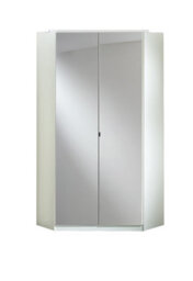 Duo White And Mirror Corner Mirrored Wardrobe - thumbnail 3
