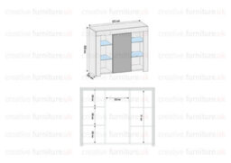Modern Sideboard Display Cabinet Cupboard Tv Stand Living Room High Gloss Doors - White & Grey - thumbnail 5