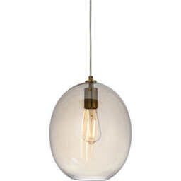 Loops Hanging Ceiling Pendant Light - Satin Brass Plate & Champagne Lustre Glass - 10W Led E27