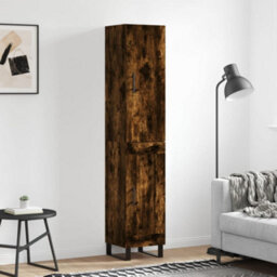 Berkfield Elegant Highboard Smoked Oak 34.5X34X180 Cm Engineered Wood - thumbnail 2