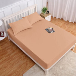Ameha Peach Fitted Sheet Anti Allergic Extra Deep 25 Cm Bedsheet Super King Microfiber Hypoallergenic Durable Bedsheet(180X200Cm) - thumbnail 7
