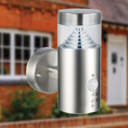 First Choice Lighting Pyramid - Stainless Steel Led Outdoor Motion Sensor Wall Light - thumbnail 4