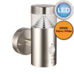 First Choice Lighting Pyramid - Stainless Steel Led Outdoor Motion Sensor Wall Light - thumbnail 2