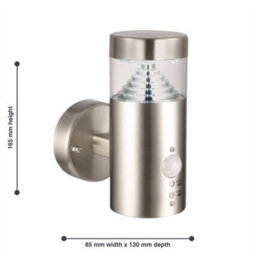 First Choice Lighting Pyramid - Stainless Steel Led Outdoor Motion Sensor Wall Light - thumbnail 5