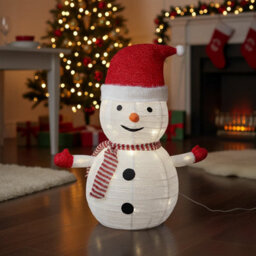Urbn-Living Urbnliving 68Cm Collapsible Led Light Up Christmas Decoration With Timer Foldable Festive Holiday Display - Snowman - thumbnail 1