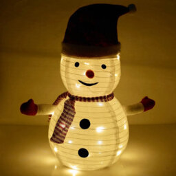 Urbn-Living Urbnliving 68Cm Collapsible Led Light Up Christmas Decoration With Timer Foldable Festive Holiday Display - Snowman - thumbnail 2