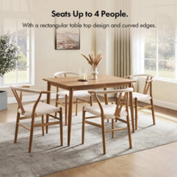 Vonhaus Dining Table, 4 Seater Kitchen Table For Dining Room, Rectangular Dark Wood Effect For 4 People, W110Cm X D75Cm, Burton - thumbnail 2
