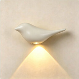 Amorly White Bird Wall Sconce, Rechargeable Motion Sensor Wireless Wall Light, For Bedroom, Hallway, Stairway, Entryway (Right Facing) - thumbnail 1