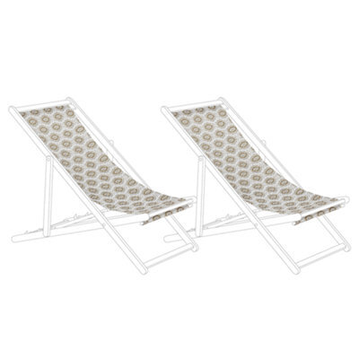 Beliani Set Of 2 Sun Lounger Replacement Fabrics Anzio/avellino 113 X 44 Cm Sand Beige