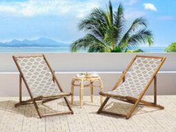 Beliani Set Of 2 Sun Lounger Replacement Fabrics Anzio/avellino 113 X 44 Cm Sand Beige - thumbnail 2