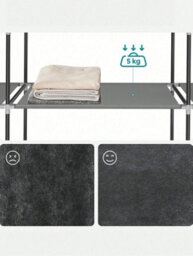 LEDREM Portable Wardrobe, Foldable Closet, Clothes Storage Organiser With Hanging Rail, Shelves, Fabric Cover - thumbnail 5