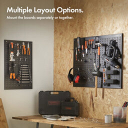 Vonhaus Tool Pegboard, 44Pc For Shed & Garage Wall Storage Tool Board, Secure Tool Organiser Wall Mounted - thumbnail 3