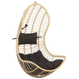 Beliani Hanging Chair Pineto Pe Rattan Natural