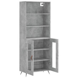 Berkfield Highboard Concrete Grey 69.5X34X180 Cm Engineered Wood - thumbnail 4