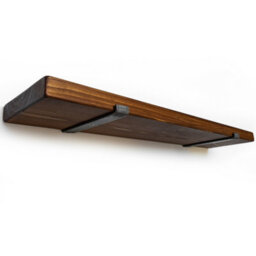 Toolty Rustic Handmade Wall Shelf, Wall Mounted, 120Cm X 17.5Cm Up Design, Dark Oak, Handcrafted Vintage Style - thumbnail 2
