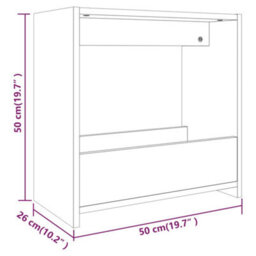 Berkfield Side Table Brown Oak 50X26X50 Cm Engineered Wood - thumbnail 7