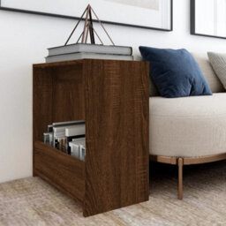 Berkfield Side Table Brown Oak 50X26X50 Cm Engineered Wood - thumbnail 1