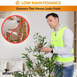 Novecrafto 150Cm Artificial Olive Tree With Decorative Pot & Mediterranean Stones - Realistic Indoor Faux Plant With Lifelike Leaves & Fruits - thumbnail 6