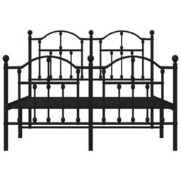 Berkfield Metal Bed Frame With Headboard And Footboard Black 120X200 Cm - thumbnail 5