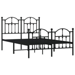 Berkfield Metal Bed Frame With Headboard And Footboard Black 120X200 Cm - thumbnail 4