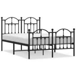 Berkfield Metal Bed Frame With Headboard And Footboard Black 120X200 Cm - thumbnail 2