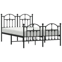 Berkfield Metal Bed Frame With Headboard And Footboard Black 120X200 Cm - thumbnail 3
