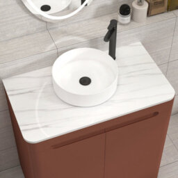 Royal Bathrooms Venice 800mm Terracotta Clay Freestanding Bathroom Countertop Vanity Unit 2 Door With Art Basin - thumbnail 6