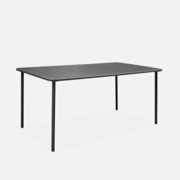 Sweeek. 6-8 Seater Rectangular Steel Garden Table Amelia 160Cm Anthracite 160X90X72.5 Cm - thumbnail 3