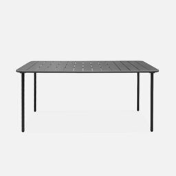Sweeek. 6-8 Seater Rectangular Steel Garden Table Amelia 160Cm Anthracite 160X90X72.5 Cm - thumbnail 5