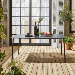 Sweeek. 6-8 Seater Rectangular Steel Garden Table Amelia 160Cm Anthracite 160X90X72.5 Cm - thumbnail 2