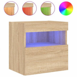 Walplus Tv Wall Cabinets With Led Lights 2 Pcs Sonoma Oak 40X30X40 Cm - thumbnail 7
