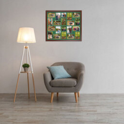 AK Frames 80X70Cm Rose Wood Modern Multi Photo Frame With Emerald Mount - Holds 20 Apertures (18X) 6X4, (2X) 4X4 Photos - thumbnail 3