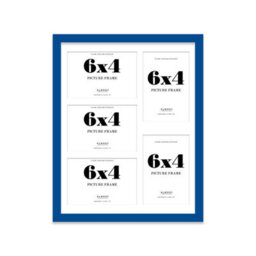 14X11 Inch 5 Opening Photo Collage Frame, Display Five 6X4 Inch Photos, Multi Aperture Family Picture Frame, Blue - thumbnail 2
