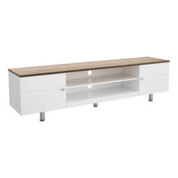 "Avf Whitesands 1.9M Tv Stand, Up To 85"" - Satin White & Wood"