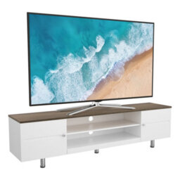 "Avf Whitesands 1.9M Tv Stand, Up To 85"" - Satin White & Wood" - thumbnail 4