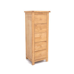 Cabinet Bits Lugo 5 Drawer Narrow Chest Of Drawers Wood Knob - thumbnail 2